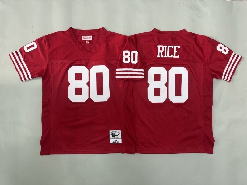 Youth San Francisco 49ers #80 Rice Red Throwback Limited Nike NFL Jersey 01->youth nfl jersey->Youth Jersey